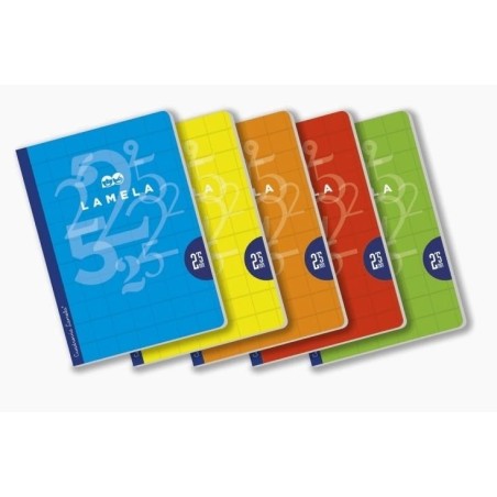 LAMELA LIBRETA GRAPADA 50H A4 90GR CUADROVÍA 4MM C/MARGEN C/SURTIDOS BÁSICO