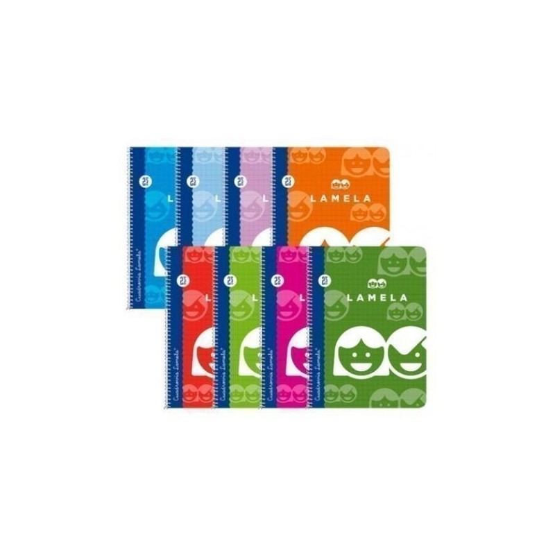 LAMELA CUADERNO ESPIRAL 40H 4º 70GR CUADROVÍA 3MM C/MARGEN CUBIERTA BÁSICA C/SURTIDOS