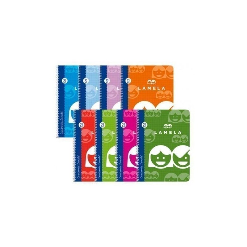 LAMELA CUADERNO ESPIRAL 80H FOLIO 70GR CUADROVÍA 3MM C/MARGEN CUBIERTA BÁSICA C/SURTIDOS