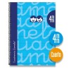 LAMELA CUADERNO ESPIRAL 80H 4º 70GR CUADROVÍA 4MM C/ MARGEN CUBIERTA EXTRADURA AZUL -PACK 5U-