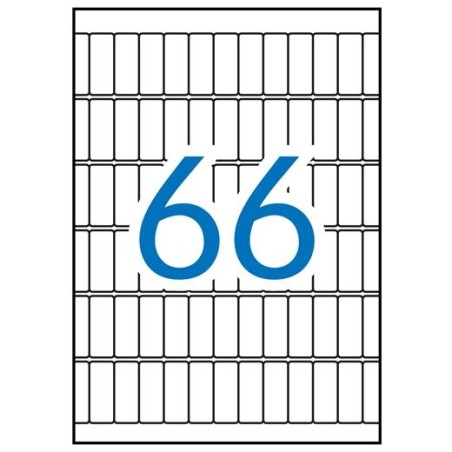 APLI ETIQUETAS ADHESIVAS 12X30MM MANUAL/IMPRESIÓN C/ROMOS 66 X 15H A5 BLANCO