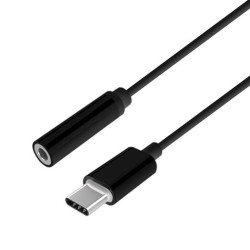 AISENS CONVERSOR USB-C A AUDIO ESTILO APPLE USB-C/M - JACK 3.5/H NEGRO 15CM