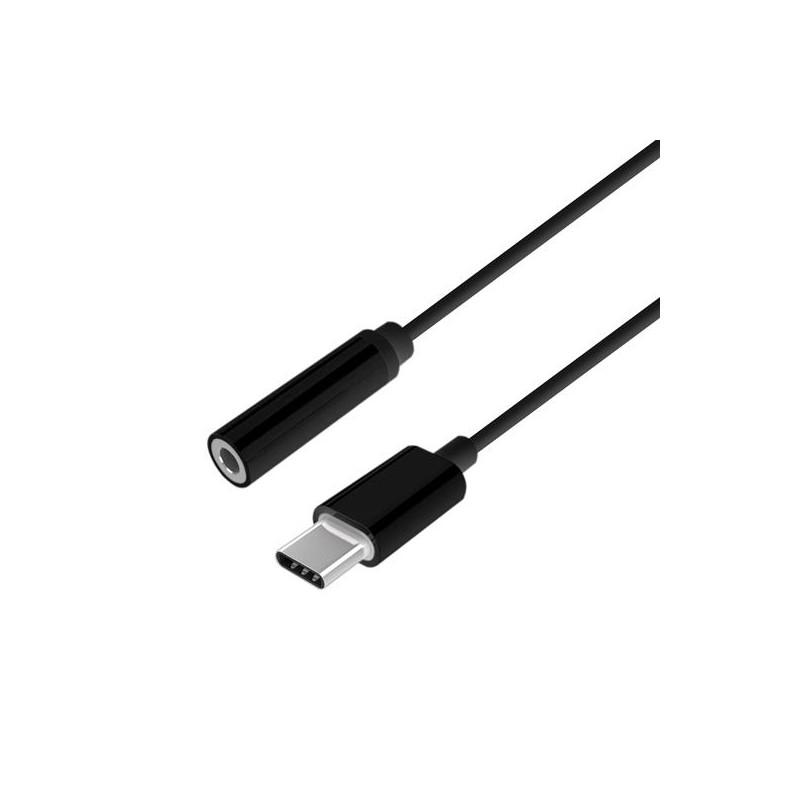 AISENS CONVERSOR USB-C A AUDIO ESTILO APPLE USB-C/M - JACK 3.5/H NEGRO 15CM