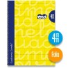 LAMELA CUADERNO ESPIRAL 80H FOLIO 90GR CUADROVÍA 4MM C/MARGEN CUBIERTA EXTRADURA AMARILLO -PAQUETE 5U-