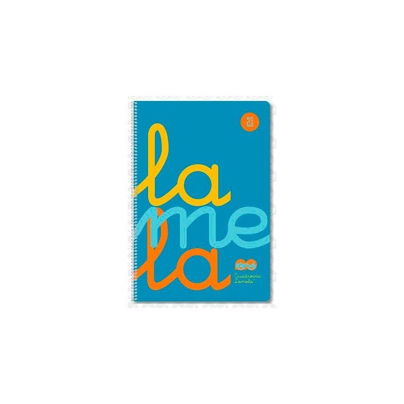 LAMELA CUADERNO ESPIRAL 80H FOLIO 90GR CUADROVÍA 5MM C/MARGEN CUBIERTA PP AZUL FLUORESCENTE