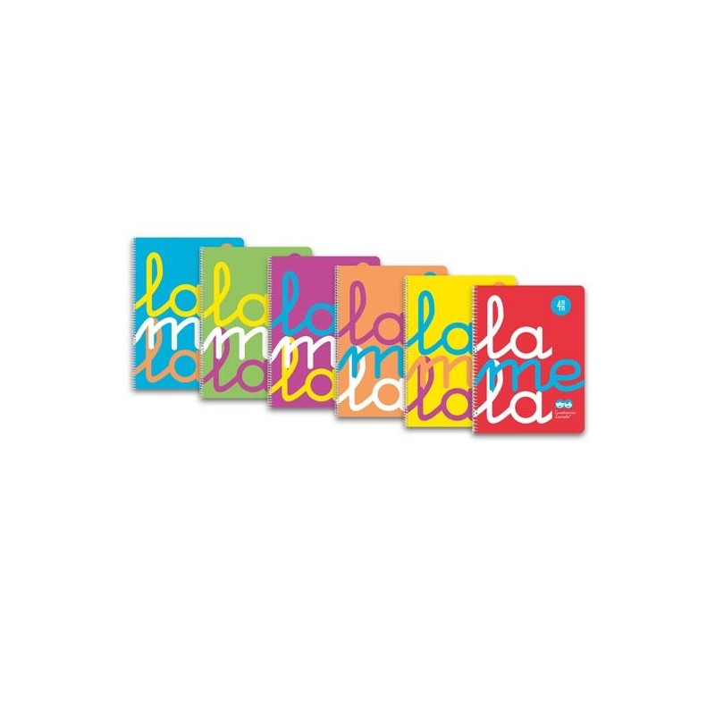 LAMELA CUADERNO ESPIRAL 80H FOLIO 90GR CUADROVÍA 4MM TAPA PP C/SURTIDOS