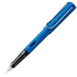 LAMY PLUMA ESTILOGRÁFICA AL-STAR ALUMINIO LIGERO CARTUCHO TINTA AZUL PUNTA M OCEAN BLUE