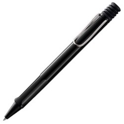 LAMY BOLÍGRAFO SAFARI BLACK 219M PUNTA MEDIA TINTA AZUL RECARGABLE COLOR NEGRO EN ESTUCHE