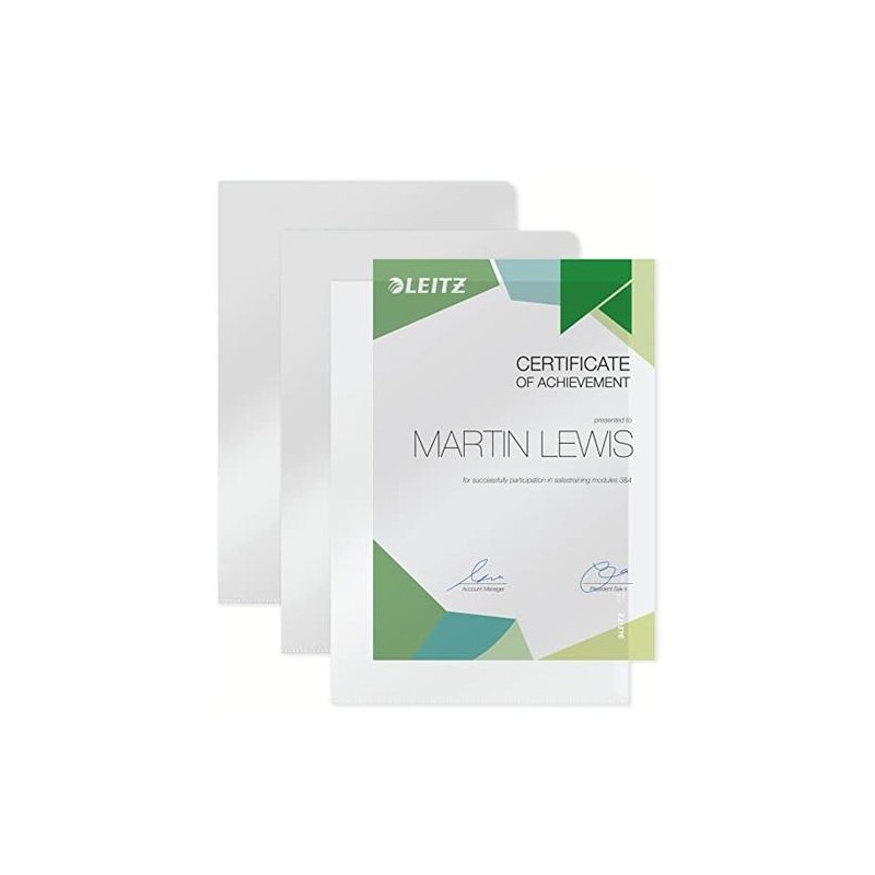 LEITZ DOSSIER UÑERO PVP RÍGIDO 150 MICRAS A4 CAJA 100 UNIDADES BLANCO TRANSLÚCIDO