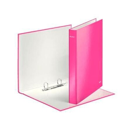 LEITZ CARPETA WOW ANILLAS MIXTAS 2X25 MM A4+ CARTÓN FORRADO PLASTIFICADO FUCSIA