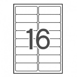 APLI ETIQUETAS ADHESIVAS 99,1X34MM INKJET/LÁSER C/ROMOS 16 X 100H BLANCO