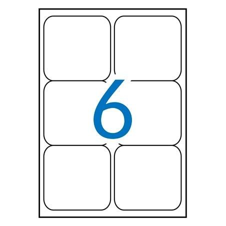 APLI ETIQUETAS ADHESIVAS 99,1X93,1MM INKJET/LÁSER C/ROMOS 6 X 100H BLANCO