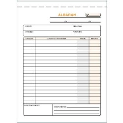 LOAN TALONARIO ALBARANES CUARTO NATURAL TRIPLICADO AUTOCOPIA