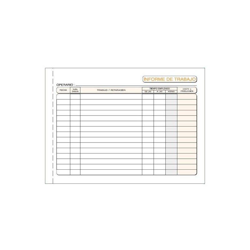 LOAN TALONARIO INFORME DE TRABAJO OCTAVO APAISADO DUPLICADO AUTOCOPIA