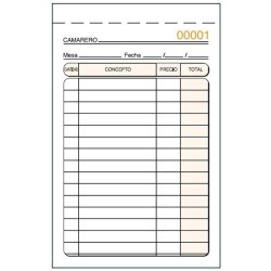 LOAN TALONARIO CAMAREROS ESPECIAL BOLSILLO TRIPLICADO AUTOCOPIA