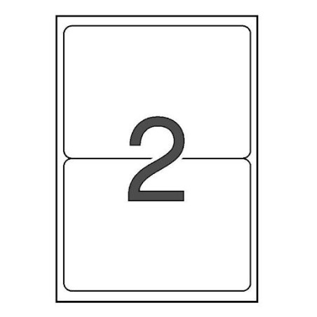 APLI ETIQUETAS ADHESIVAS 199,6X144,5MM INKJET/LÁSER C/ROMOS 2 X 100H BLANCO