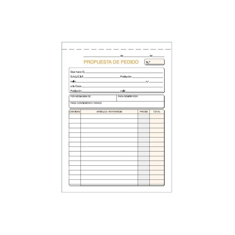 LOAN TALONARIO PEDIDOS CUARTO NATURAL SIN COPIA