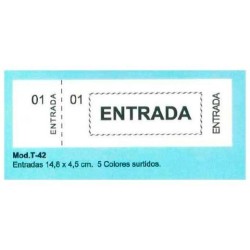 LOAN TALONARIO ENTRADA 100H 14,8X4,5 CM COLORES SURTIDOS
