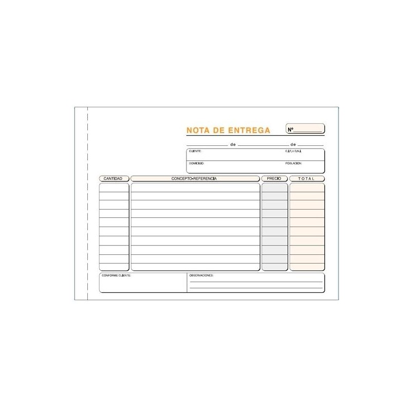 LOAN TALONARIO ENTREGAS CUARTO APAISADO DUPLICADO AUTOCOPIA