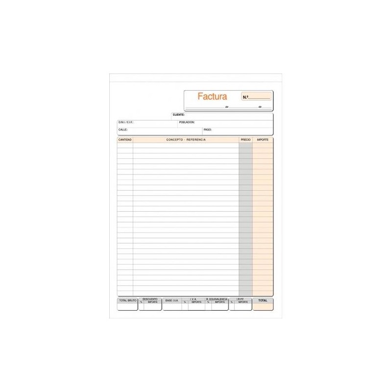 LOAN TALONARIO FACTURAS A4 NATURAL AUTOCOPIA DUPLICADO