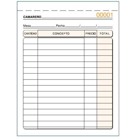 LOAN TALONARIO CAMAREROS OCTAVO NATURAL SIN COPIA