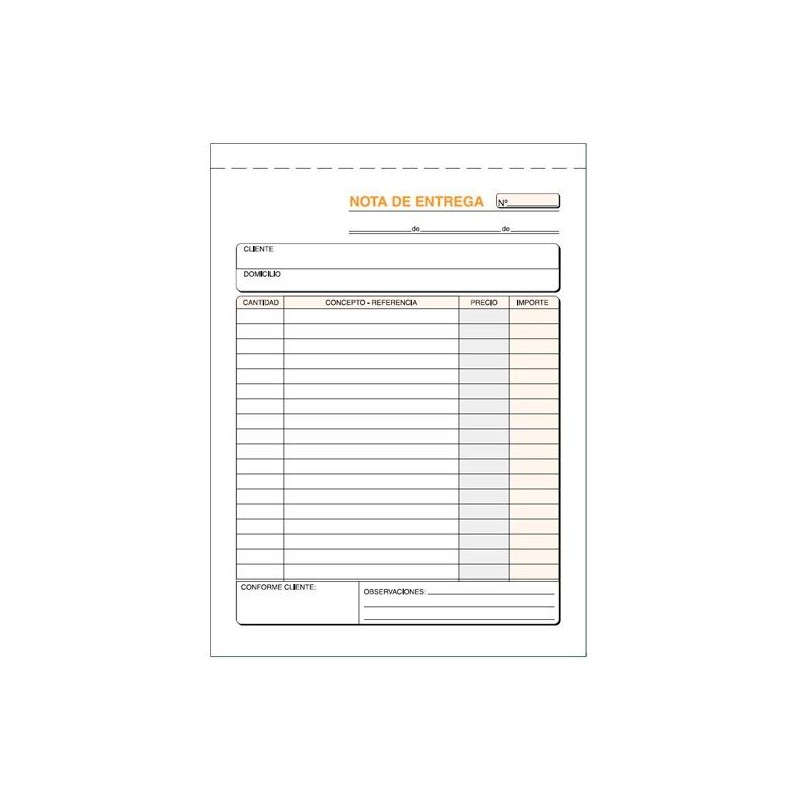 LOAN TALONARIO ENTREGAS CUARTO NATURAL DUPLICADO AUTOCOPIA