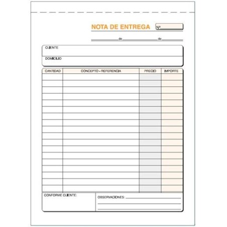 LOAN TALONARIO ENTREGAS CUARTO NATURAL DUPLICADO AUTOCOPIA