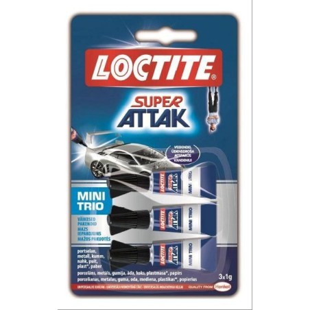 LOCTITE SUPER ATTAK ADHESIVO INSTANTÁNEO MINI TRIO 3X1GR