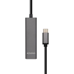 AISENS HUB USB 3.1 USB-C USB-C/M - 4XTIPO A/H GRIS 15CM