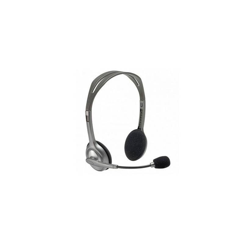 LOGITECH AURICULARES CON MICRÓFONO PLATEADOS, CONEXIÓN JACK 3.5, CABLE DE 1´8 M, DIADEMA FLEXIBLE, STEREO - MODELO H110