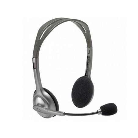 LOGITECH AURICULARES CON MICRÓFONO PLATEADOS, CONEXIÓN JACK 3.5, CABLE DE 1´8 M, DIADEMA FLEXIBLE, STEREO - MODELO H110