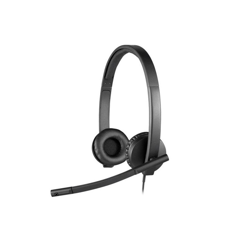LOGITECH AURICULAR BIAURAL H570E ESTEREO CON MICRÓFONO CABLE USB 2.0 NEGRO