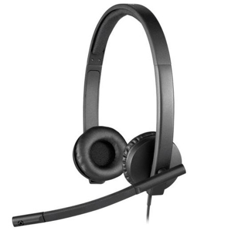 LOGITECH AURICULAR BIAURAL H570E ESTEREO CON MICRÓFONO CABLE USB 2.0 NEGRO
