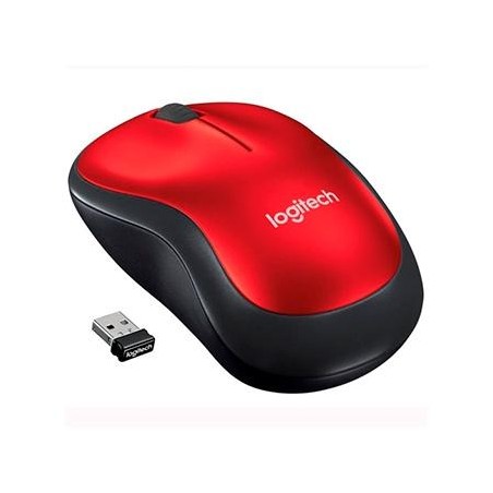 LOGITECH RATÓN M185 INALÁMBRICO 1000PPP AMBIDIESTRO 3 BOTONES COMPACTO ROJO