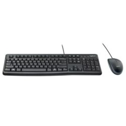 LOGITECH COMBO TECLADO ESTÁNDAR + RATÓN DESKTOP MK120 CABLE USB ANTISALPICADURAS QWERTY ESPAÑOL NEGRO