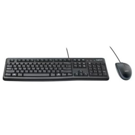 LOGITECH COMBO TECLADO ESTÁNDAR + RATÓN DESKTOP MK120 CABLE USB ANTISALPICADURAS QWERTY ESPAÑOL NEGRO