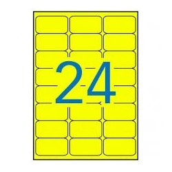 APLI ETIQUETAS ADHESIVAS 64X33,9MM LÁSER C/ROMOS 24 X 20H AMARILLO FLUORESCENTE