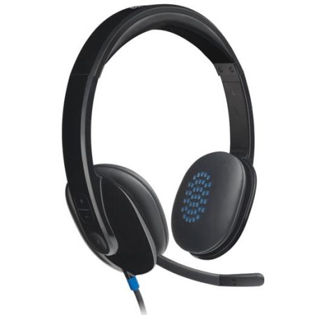 LOGITECH AURICULARES BIAURAL ESTEREO CON MICRÓFONO AUDIO DE ALTO RENDIMIENTO CON SUPRESION DE RUIDOS, USB - H540