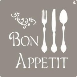 LA PAJARITA STENCIL ST-07 PLANTILLA DECORATIVA MODELO BON APPETIT