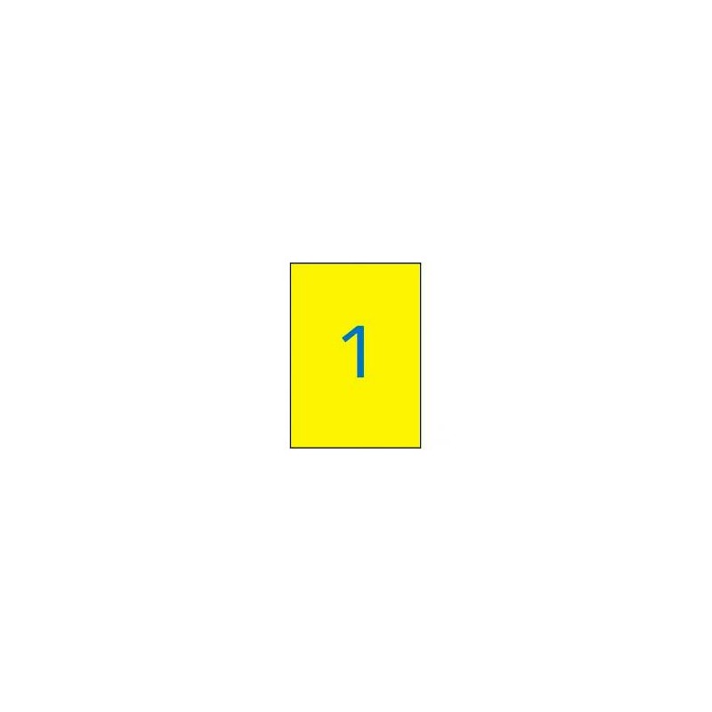 APLI ETIQUETAS ADHESIVAS 210X297MM LÁSER C/RECTOS 1 X 20H AMARILLO FLUORESCENTE