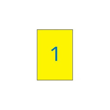 APLI ETIQUETAS ADHESIVAS 210X297MM LÁSER C/RECTOS 1 X 20H AMARILLO FLUORESCENTE