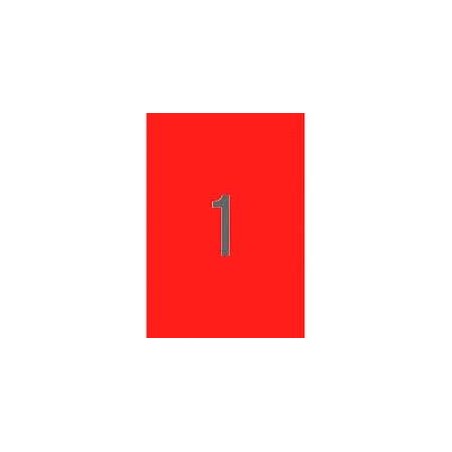 APLI ETIQUETAS ADHESIVAS 210X297MM LÁSER C/RECTOS 1 X 20H ROJO FLUORESCENTE