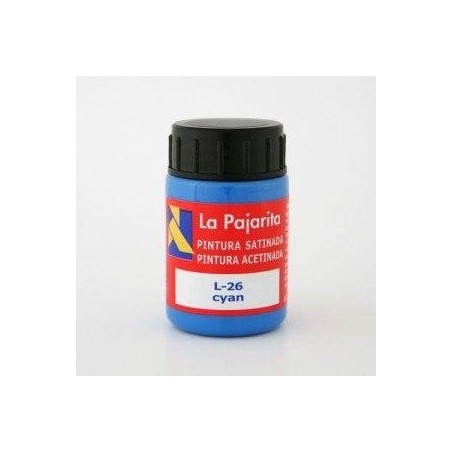 LA PAJARITA TÉMPERA ESCOLAR BOTE DE 35ML SATINADA AZUL CYAN L-26