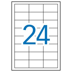 APLI ETIQUETAS REMOVIBLES 64,6X33,8MM INKJET/LÁSER C/ROMOS 24 X 100H BLANCO