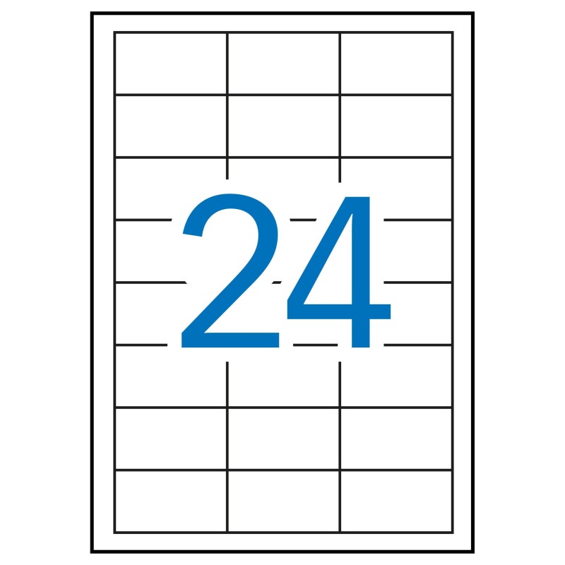 APLI ETIQUETAS REMOVIBLES 64,6X33,8MM INKJET/LÁSER C/ROMOS 24 X 100H BLANCO