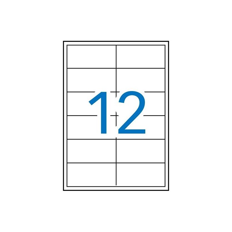 APLI ETIQUETAS ADHESIVAS 97X42,4MM INKJET/LÁSER C/RECTOS 12 X 100H BLANCO