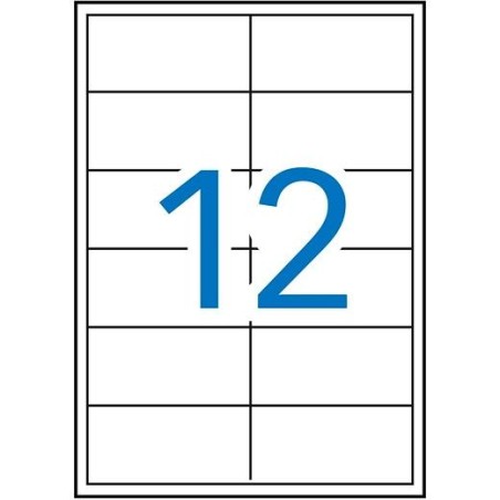 APLI ETIQUETAS ADHESIVAS 97X42,4MM INKJET/LÁSER C/RECTOS 12 X 100H BLANCO