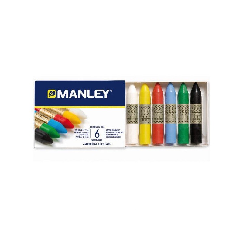 MANLEY ESTUCHE DE 6 CERAS 60MM COLORES SURTIDOS