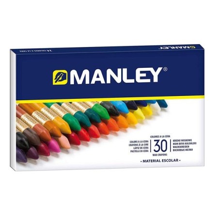 MANLEY ESTUCHE DE 30 CERAS BLANDAS 60MM COLORES SURTIDOS