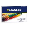 MANLEY ESTUCHE DE 30 CERAS BLANDAS 60MM COLORES SURTIDOS